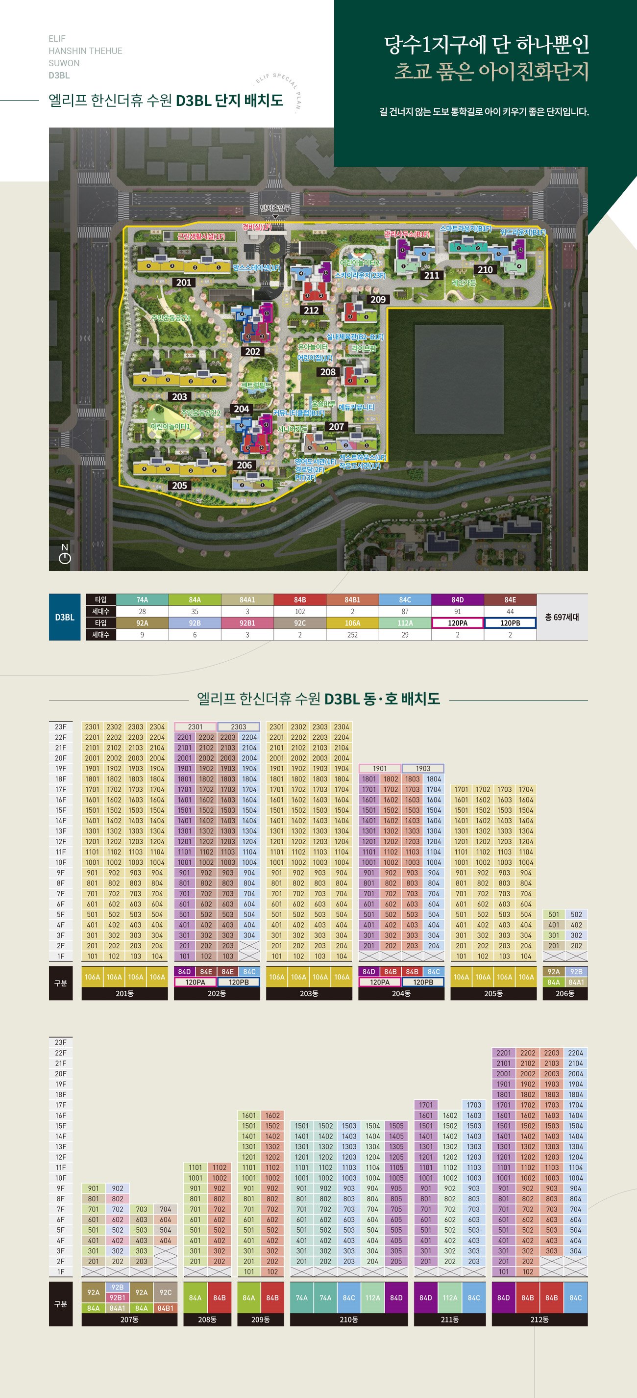 당수천·공원 곁에 둔 자연친화 단지 배치
