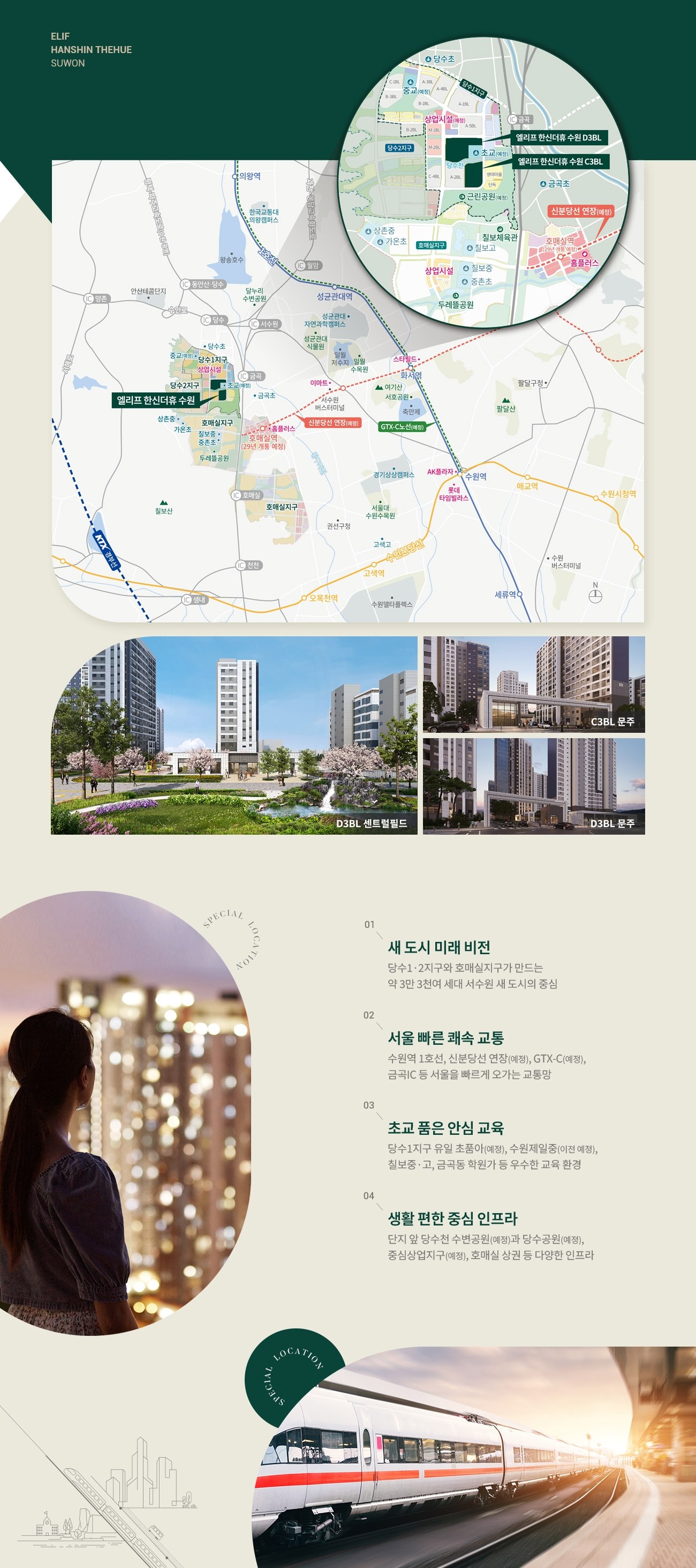 엘리프 한신더휴 수원 입지환경 - 위치도