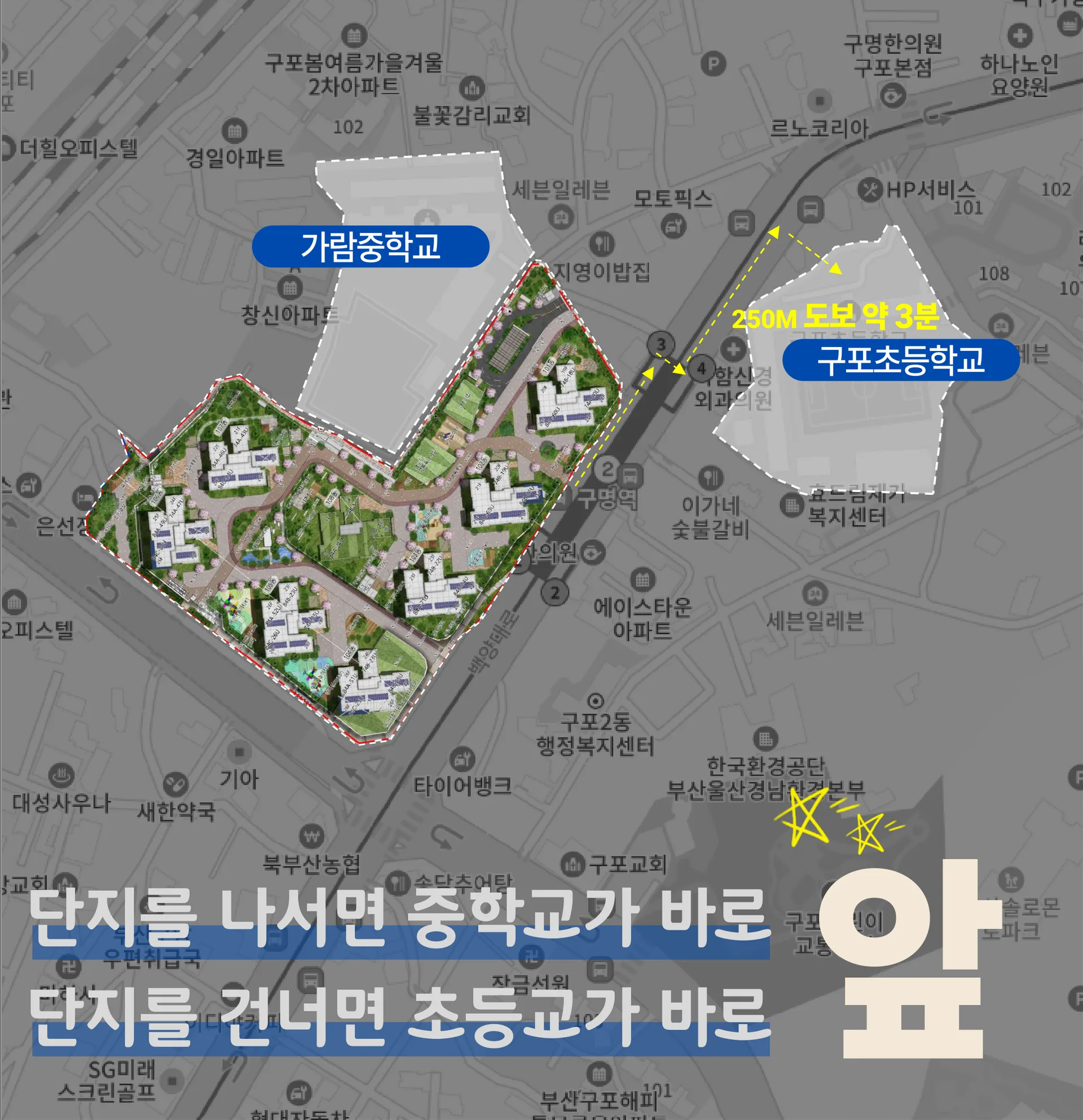 두산위브 트리니뷰 구명역 입지환경 - 초품아 아파트